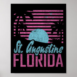 Poster St. Augustine Flórida Fl Estado Cítrico Vibrações 