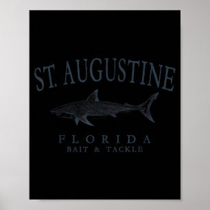 Poster St augustine florida tubarão arte retrô em ardósia