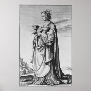 Póster St. Barbara, gravada por Wenceslaus Hollar, 1647