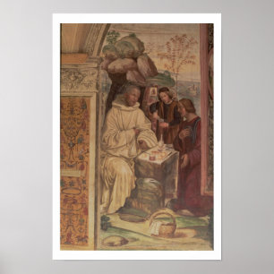 Poster St. Benedict contra uma paisagem, da vida o