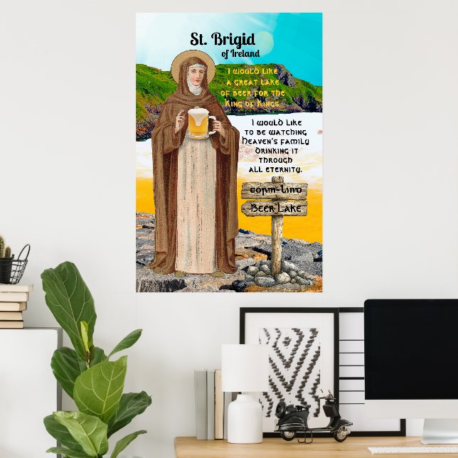 Poster St. Brigid of Ireland and Her Lake of Beer (Escritório em casa)