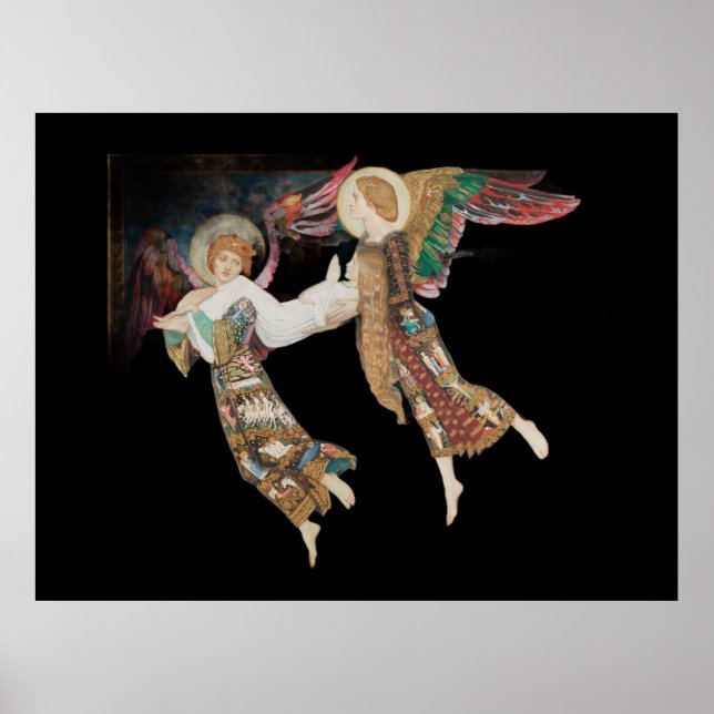 Poster St Brigid sendo levada por anjos (Frente)