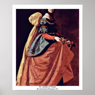 Póster St. Casilda de Toledo por Zurbarán Francisco De