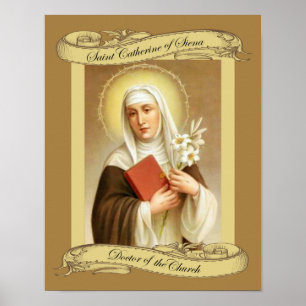 Poster St. Catherine do doutor de Siena da igreja