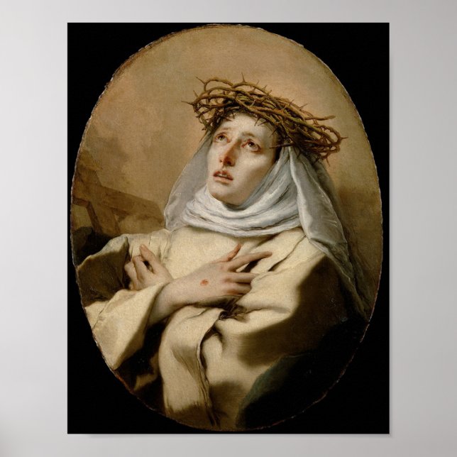Poster St. Catherine of Siena Hl. Katharina Siena Tiepolo (Frente)