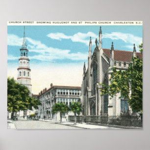 Póster St. da igreja, Charleston, South Carolina