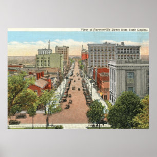 Poster St. de Fayetteville, Raleigh, vintage do NC
