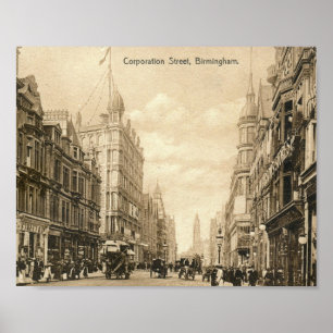 Póster St. do corporaçõ, vintage de Birmingham,