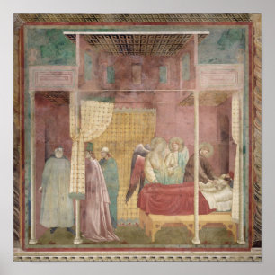 Póster St Francis cura o homem ferido de Lerida