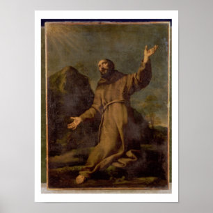 Poster St Francis que recebe os Stigmata