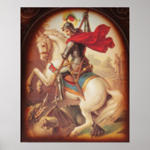 Póster St George que mata a pintura da arte do dragão