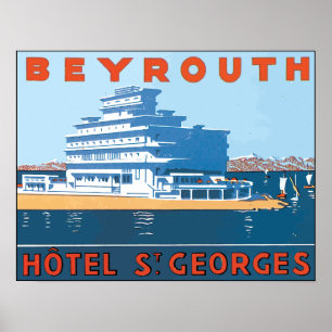 Poster St. Georges do hotel de Beyrouth, vintage