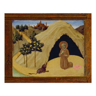Póster St Jerome com o leão, 1436 (tempera no painel)