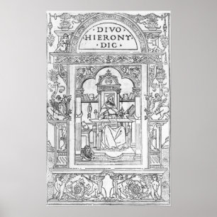 Poster St Jerome em seu estudo