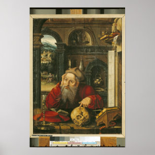 Poster St Jerome em seu estudo