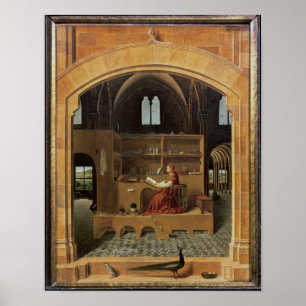 Poster St Jerome em seu estudo, c.1475