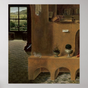 Póster St Jerome em seu estudo, c.1475