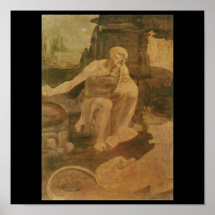Póster St Jerome na região selvagem por Leonardo da Vinc