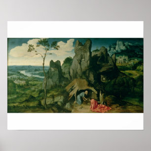 Poster St Jerome no deserto (óleo no painel) (veja
