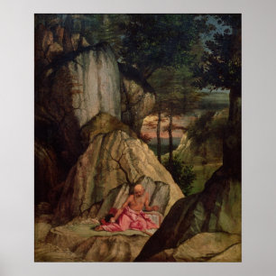 Póster St Jerome que Meditating no deserto, 1506