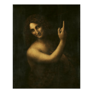 Póster St John o baptista Leonardo da Vinci lustroso