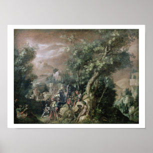 Póster St John o baptista que Preaching (óleo em canvas)