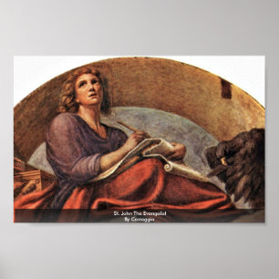 Póster St John o evangelista por Correggio