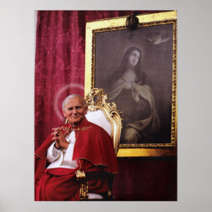 POSTER ST JOHN PAUL II E MADONNA.
