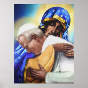 POSTER ST JOHN PAUL II E NOSSA SENHORA