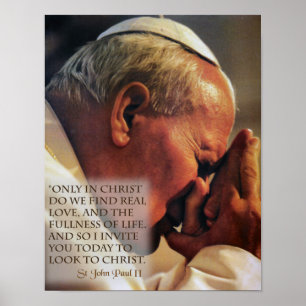 Poster St John Paul II na oração