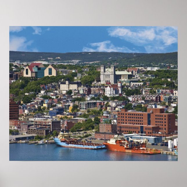 Póster St. John's, Terra Nova e Labrador, Canadá, a costa (Frente)