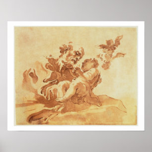 Póster St Joseph adorador a criança do cristo (caneta,