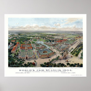 Poster St Louis, mapa panorâmico da feira de mundo do MO