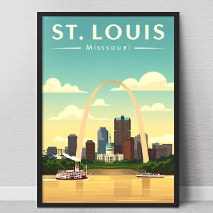 Poster St. Louis Missouri Antigo 