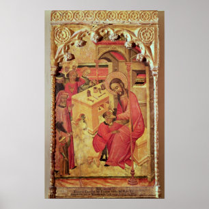 Póster St Luke que opera-se na cabeça de um homem,