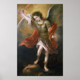 Póster St Michael banishes o diabo ao abismo