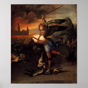 Poster St Michael e o dragão