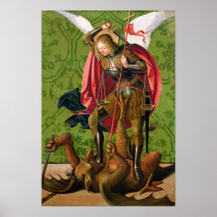 Póster St Michael que mata o dragão