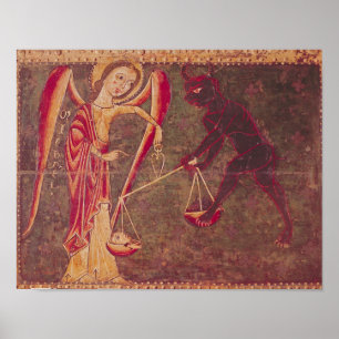 Poster St. Michael Weighing Souls, from an altarpiece