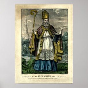 Póster St Patrick do Currier & do Ives (1834-1907)