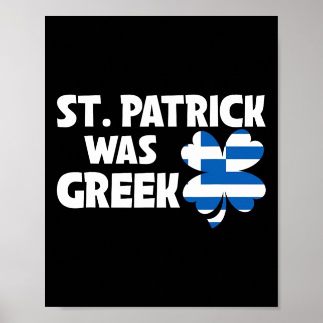 Poster St Patrick Era Bandeira Grega Patriótico Dia De Sã (Frente)