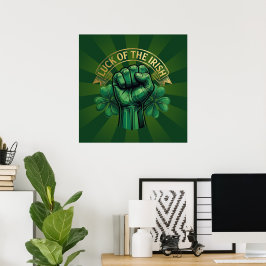 Poster St. Patrick’s Day Luck of the Irish Fist Shamrock