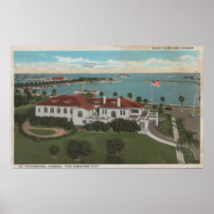 Póster St Petersburg, FL - antena do yacht club &