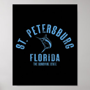 Poster St. Petersburg Flórida Fl Retro Vintage Praia Fron