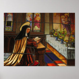Poster St Teresa de Avila na oração