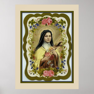 Poster St. Therese de Lisieux pouca flor de Jesus