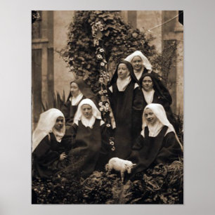 Póster St. Therese e freiras de Lisieux.