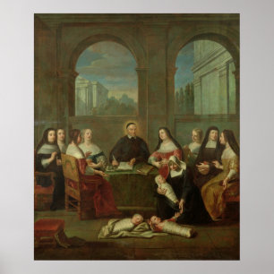 Póster St. Vincent de Paul e irmãs da caridade