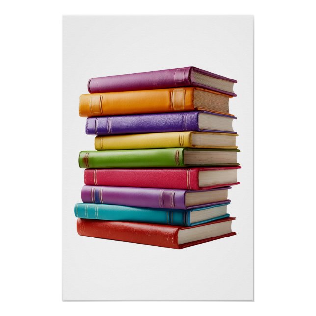 Póster Stack of Colorful Books (Frente)