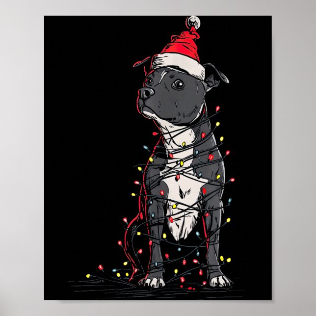 Poster Staffordshire Bull Terrier Christmas Graphics Dog  (Frente)